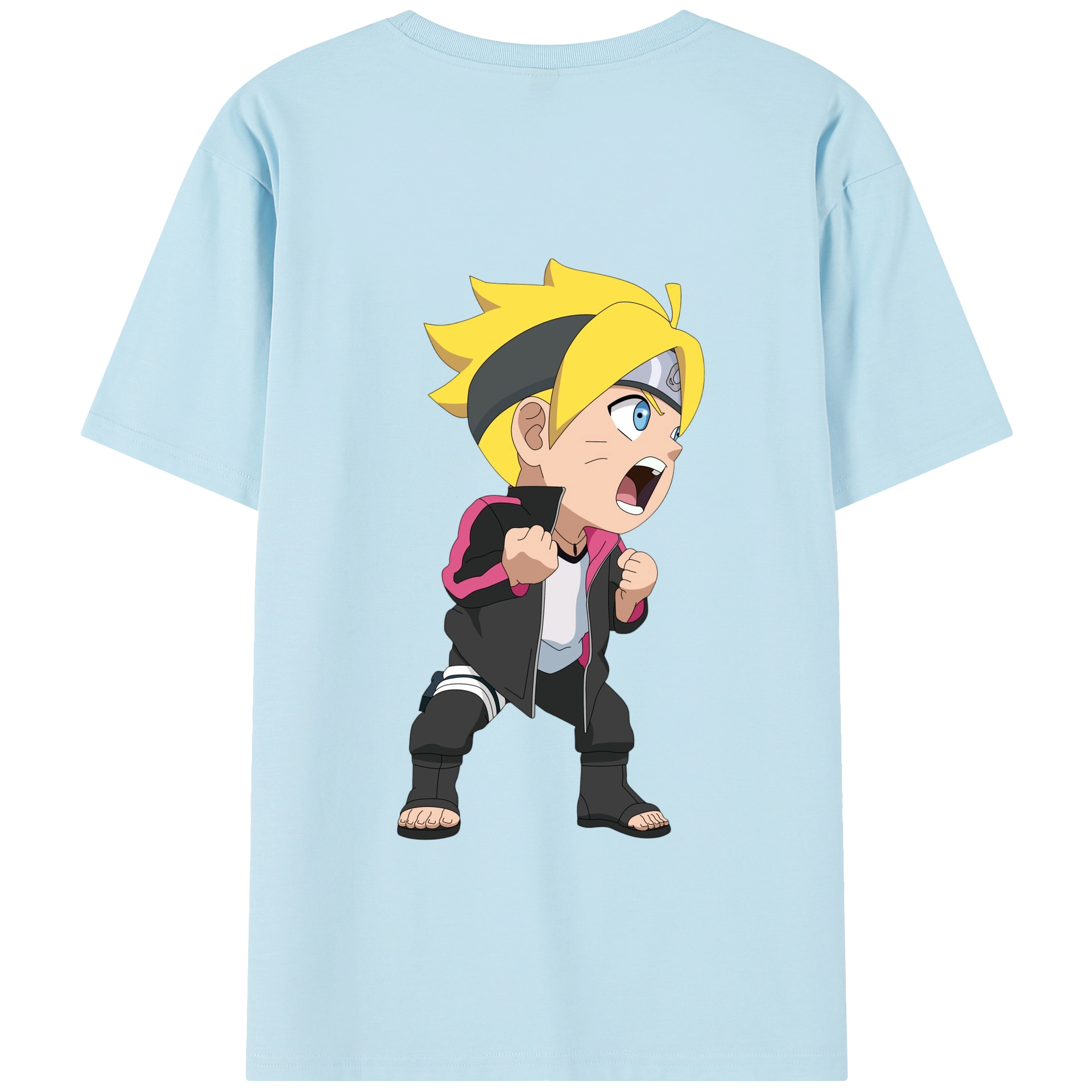 （画像用） NARUTO -ナルト- うずまき ボルト Uzumaki Boruto 綿100％半袖Tシャツ（背面プリント）